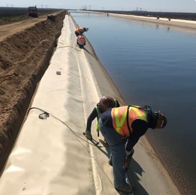 Friant-Kern Canal Geosynthetic Liner Installation, installed by EC Applications